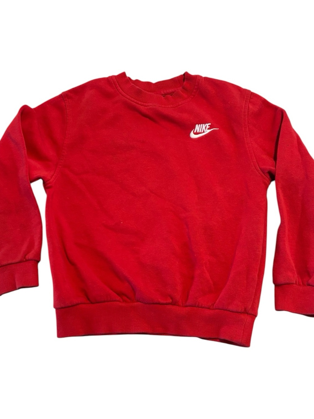 Nike Kids Red Pullover Sweatshirt with White Logo